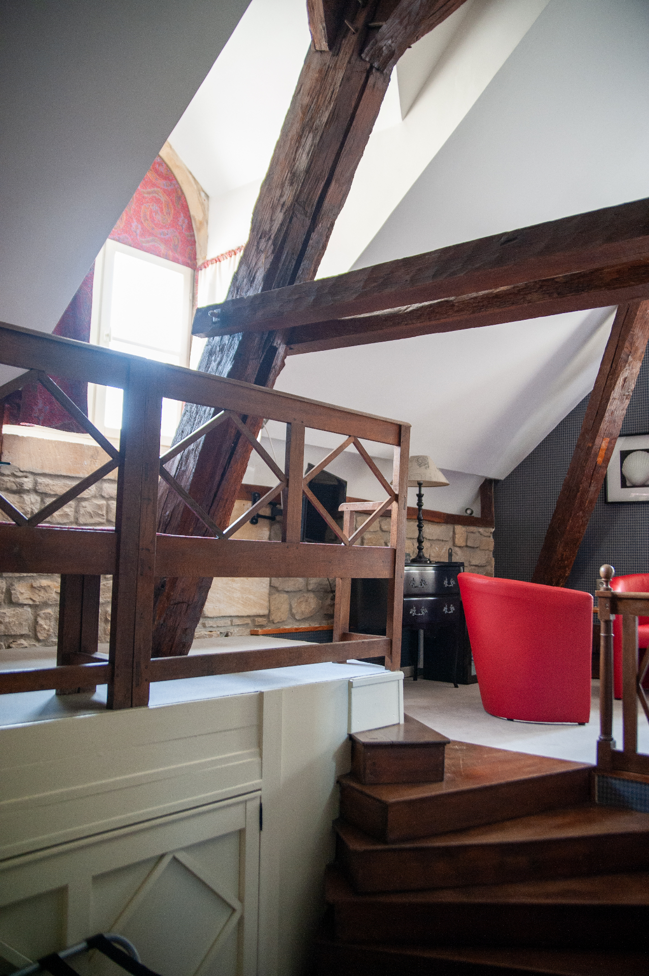 Chambre du château avec vue sur le parc